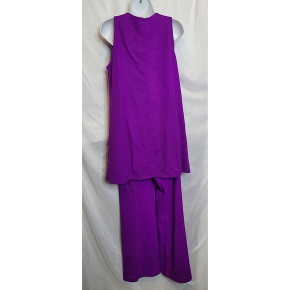 Purple Polyester Pants Suit Vest 2 Piece Sir Gal Norben No Size Tag Approx Small - Picture 2 of 16